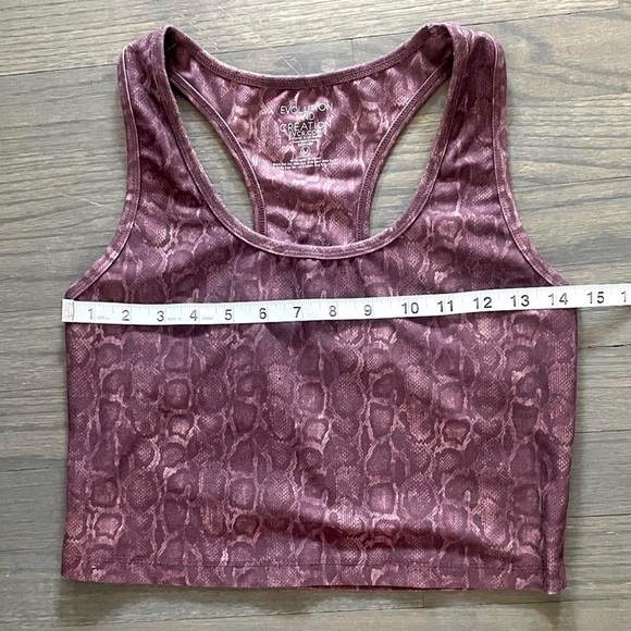 EVCR Snakeskin Mauve Racerback Crop Tank Medium | Y2K Athleisure Gym Top - Picture 6 of 6
